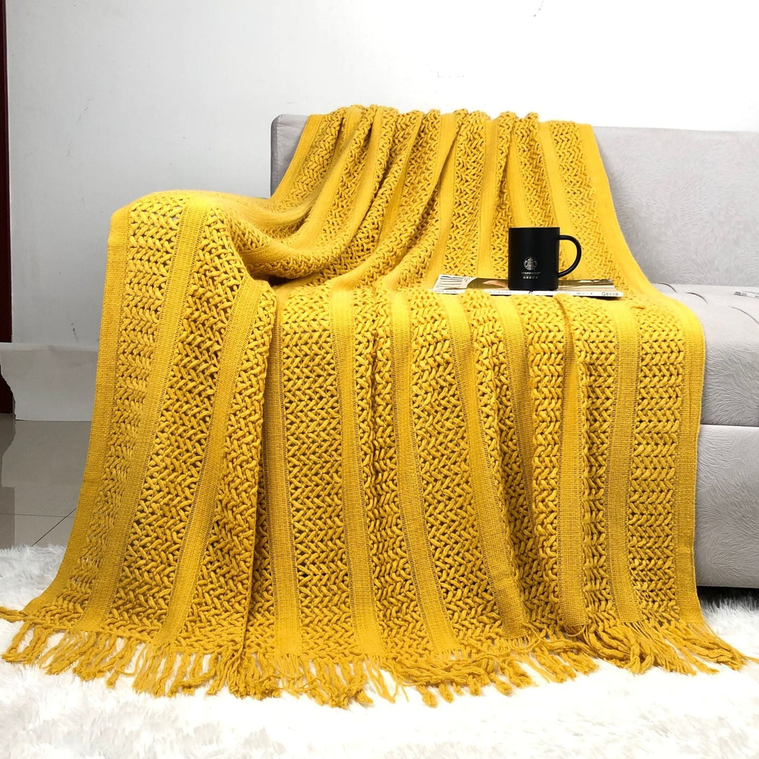 Cosycombe™ Handcrafted Textured Knit Throw Blanket in Nine Colours