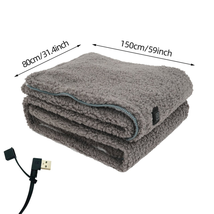 Cosycombe™ Sherpa Fleece USB Heated Throw with Zip &amp; 3 Heat Levels