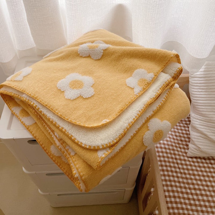 Cosycombe™ Cosy Cotton Blanket with Cheerful Sunflower Pattern