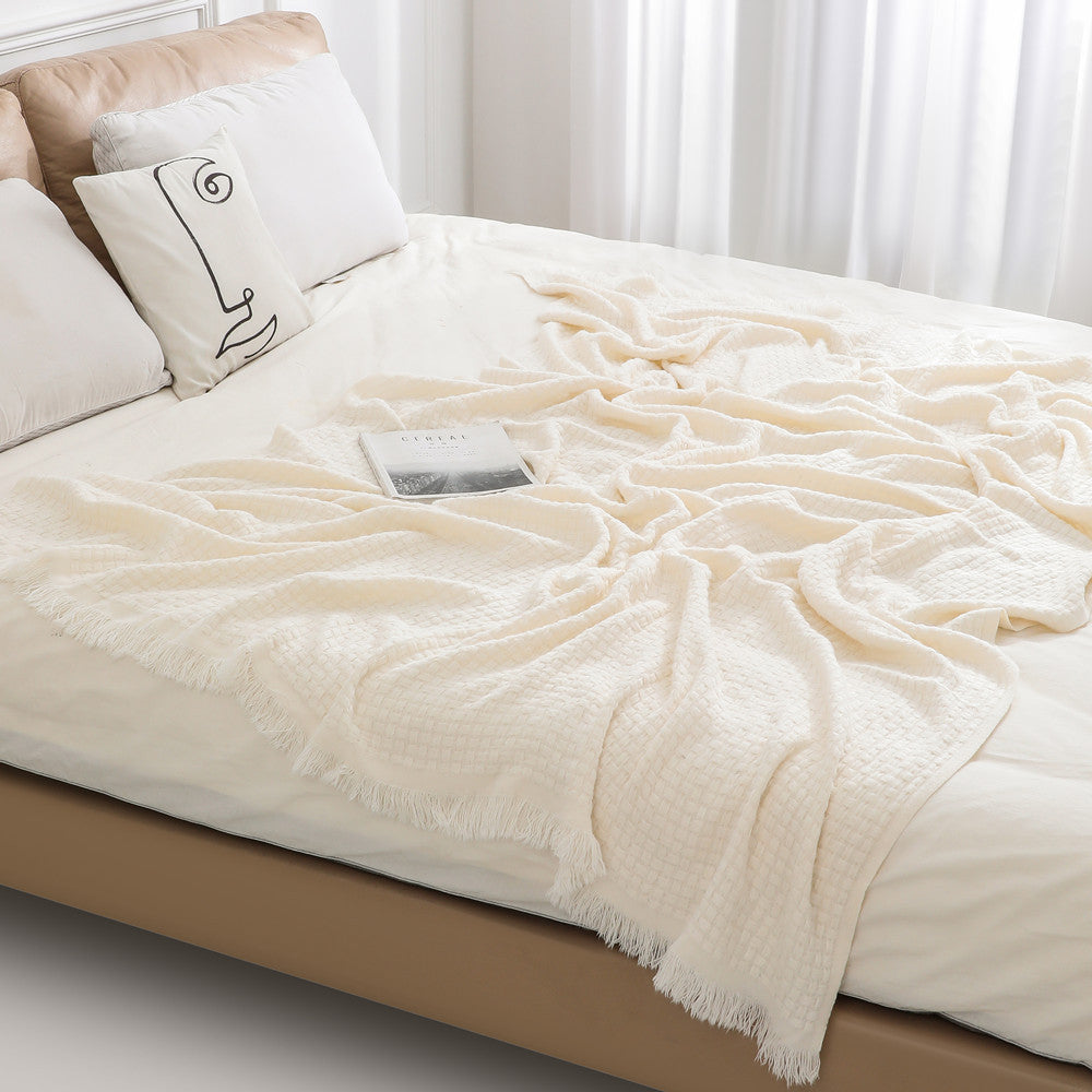 Cosycombe™ Luxury Textured Throw with Fringe Edges, Soft and Easy Care