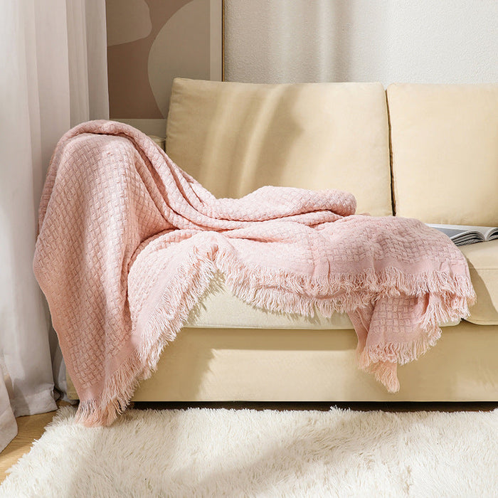 Cosycombe™ Luxury Textured Throw with Fringe Edges, Soft and Easy Care