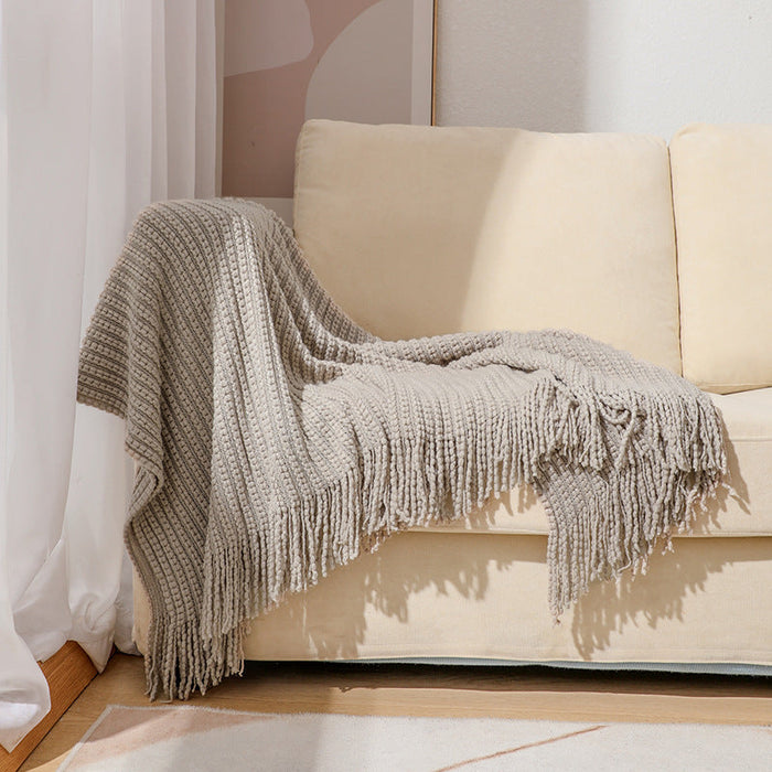 Cosycombe™ Decorative Throw Blanket with Fringed Edges and Rich Texture