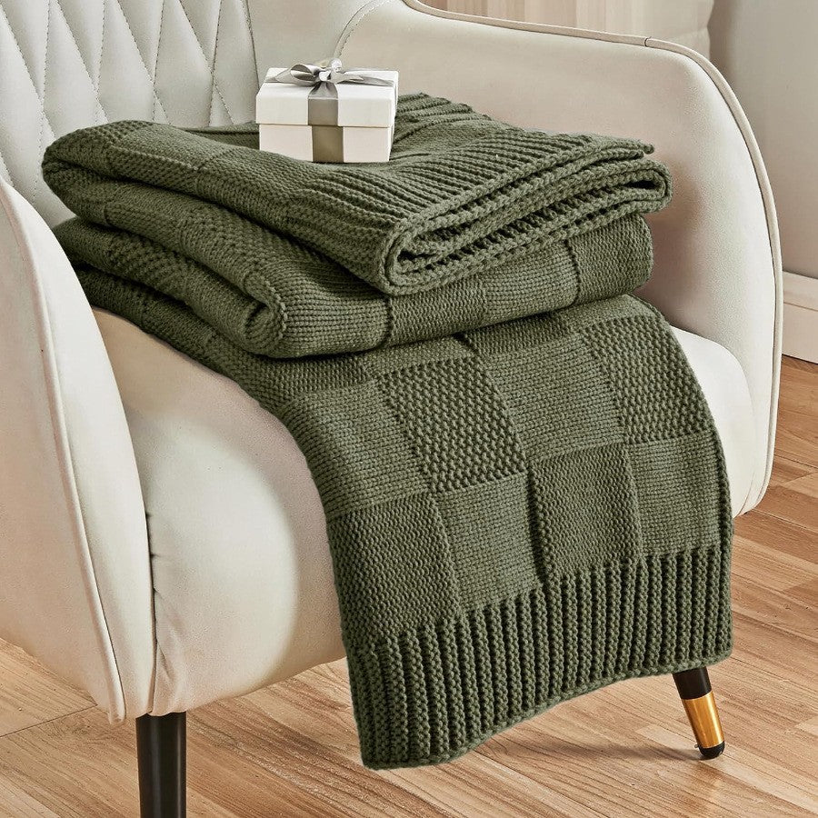 Cosycombe™ Textured Knit Throw Blanket, Soft Cosy Layer for Sofa and Bed