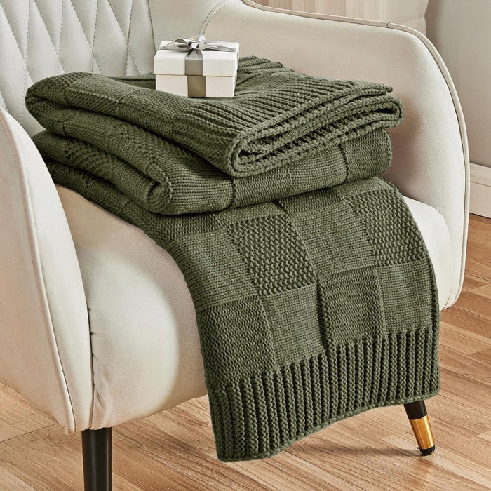 Cosycombe™ Textured Knit Throw Blanket, Soft Cosy Layer for Sofa and Bed