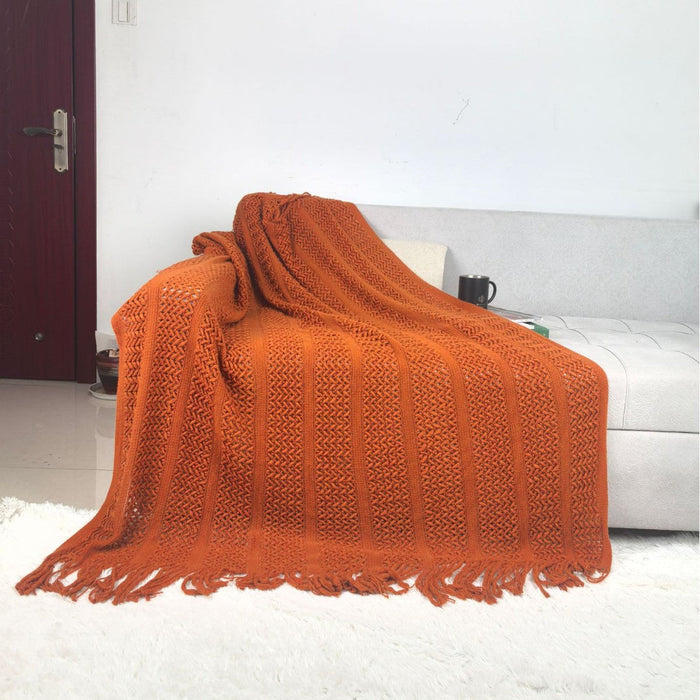 Cosycombe™ Handcrafted Textured Knit Throw Blanket in Nine Colours