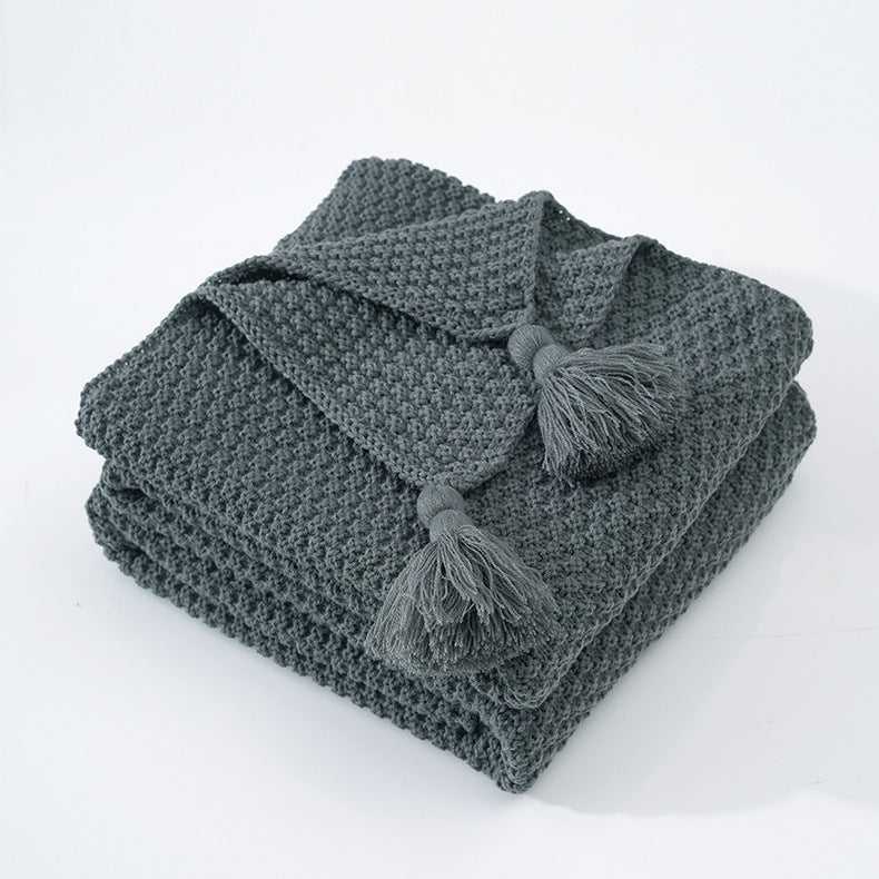 Cosycombe™ Woven Throw Blanket with Tassels, Soft and Cosy for the Sofa