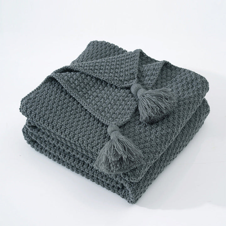 Cosycombe™ Woven Throw Blanket with Tassels, Soft and Cosy for the Sofa