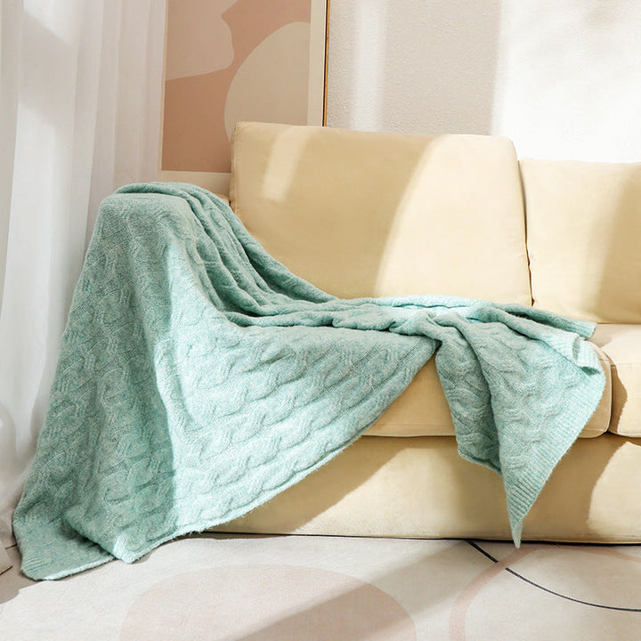 Cosycombe™ Cable Knit Throw Blanket, Lightweight Warmth Without Bulk