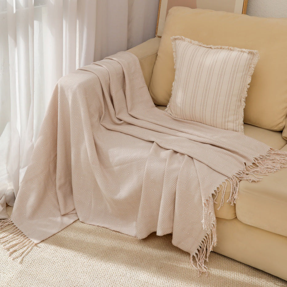 Cosycombe™ Geometric Woven Throw Blanket, Soft and Breathable