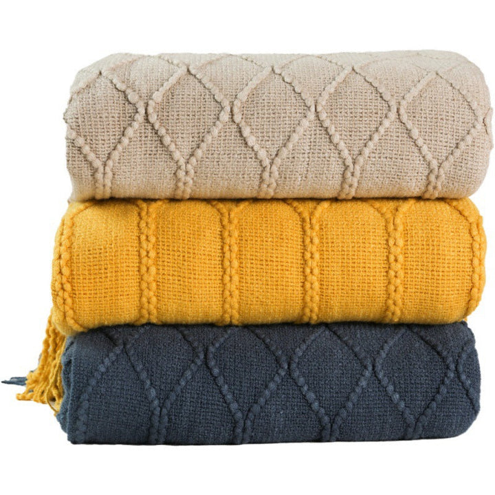 Cosycombe™ Woven Textured Throw Blanket, Soft Yarn Knit for Sofa or Bed