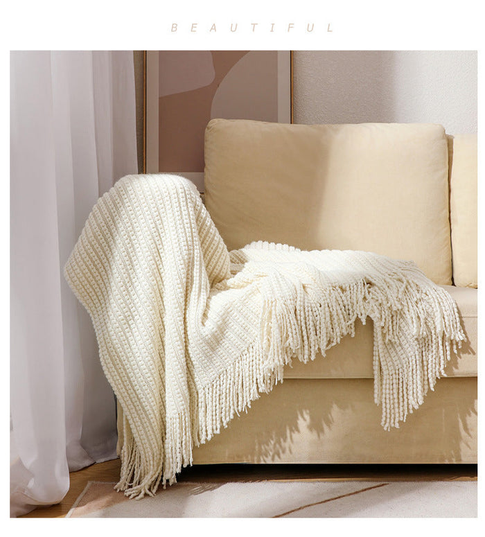 Cosycombe™ Decorative Throw Blanket with Fringed Edges and Rich Texture