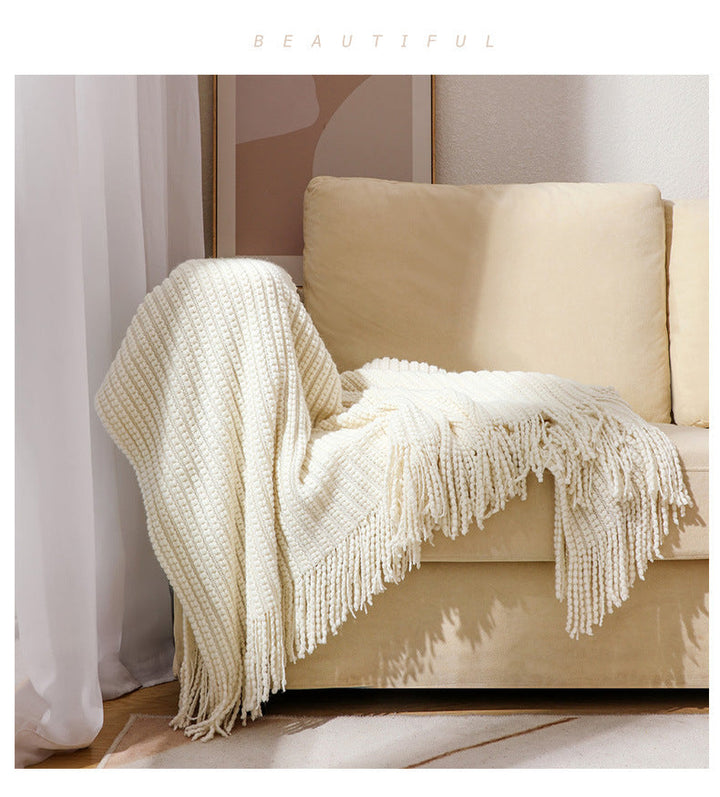 Cosycombe™ Decorative Throw Blanket with Fringed Edges and Rich Texture