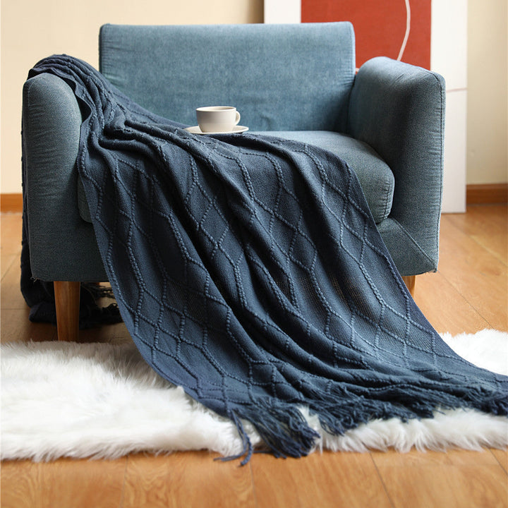 Cosycombe™ Woven Textured Throw Blanket, Soft Yarn Knit for Sofa or Bed
