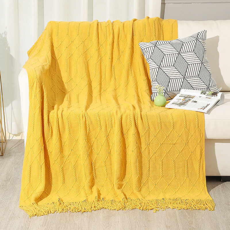 Cosycombe™ Cotton Blend Throw Blanket with Decorative Fringes