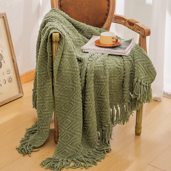 Cosycombe™ Handwoven Textured Throw Blanket with Fringed Edges