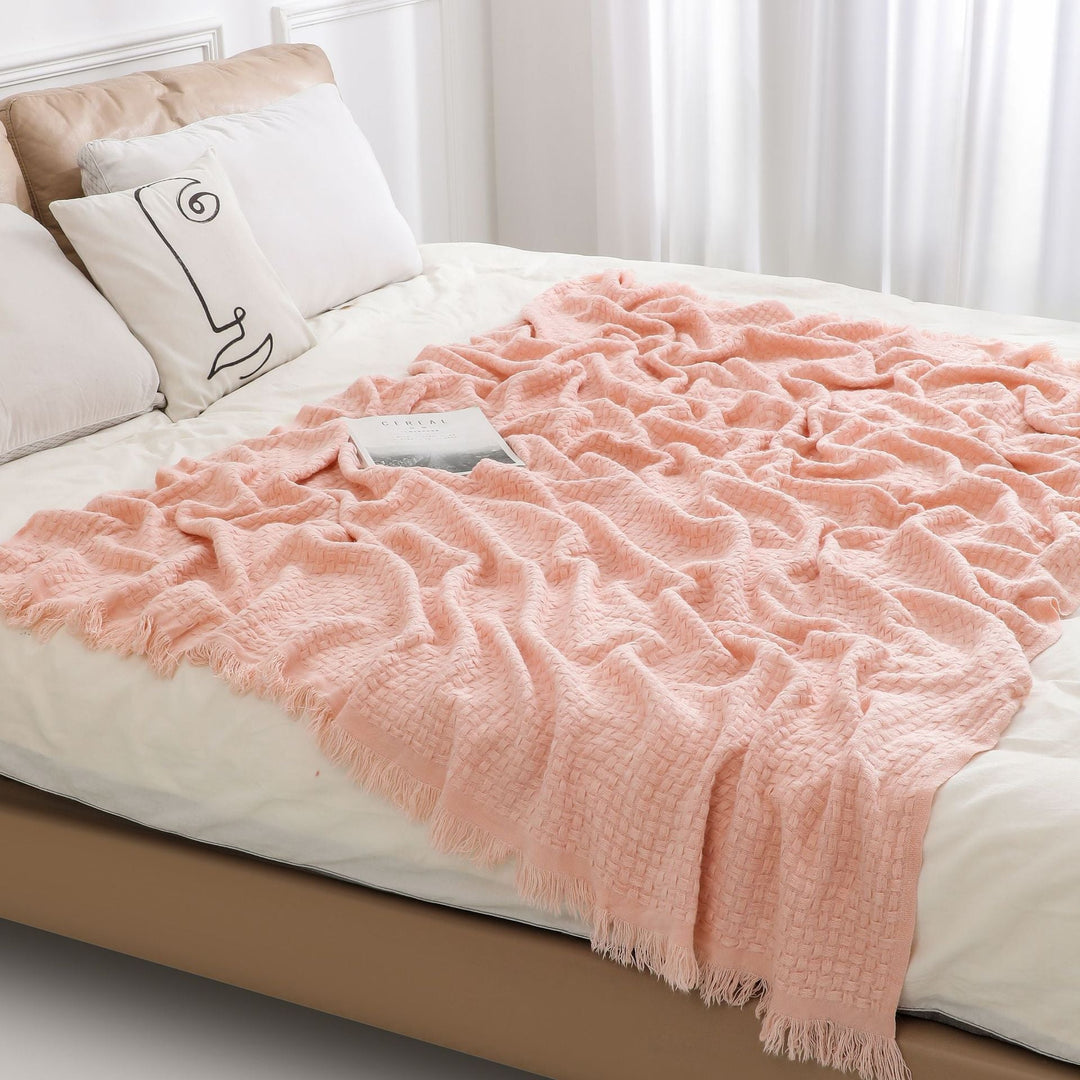 Cosycombe™ Luxury Textured Throw with Fringe Edges, Soft and Easy Care