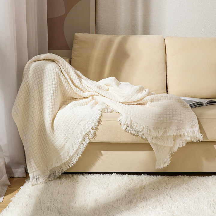 Cosycombe™ Luxury Textured Throw with Fringe Edges, Soft and Easy Care
