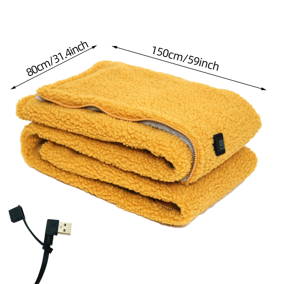 Cosycombe™ Sherpa Fleece USB Heated Throw with Zip &amp; 3 Heat Levels