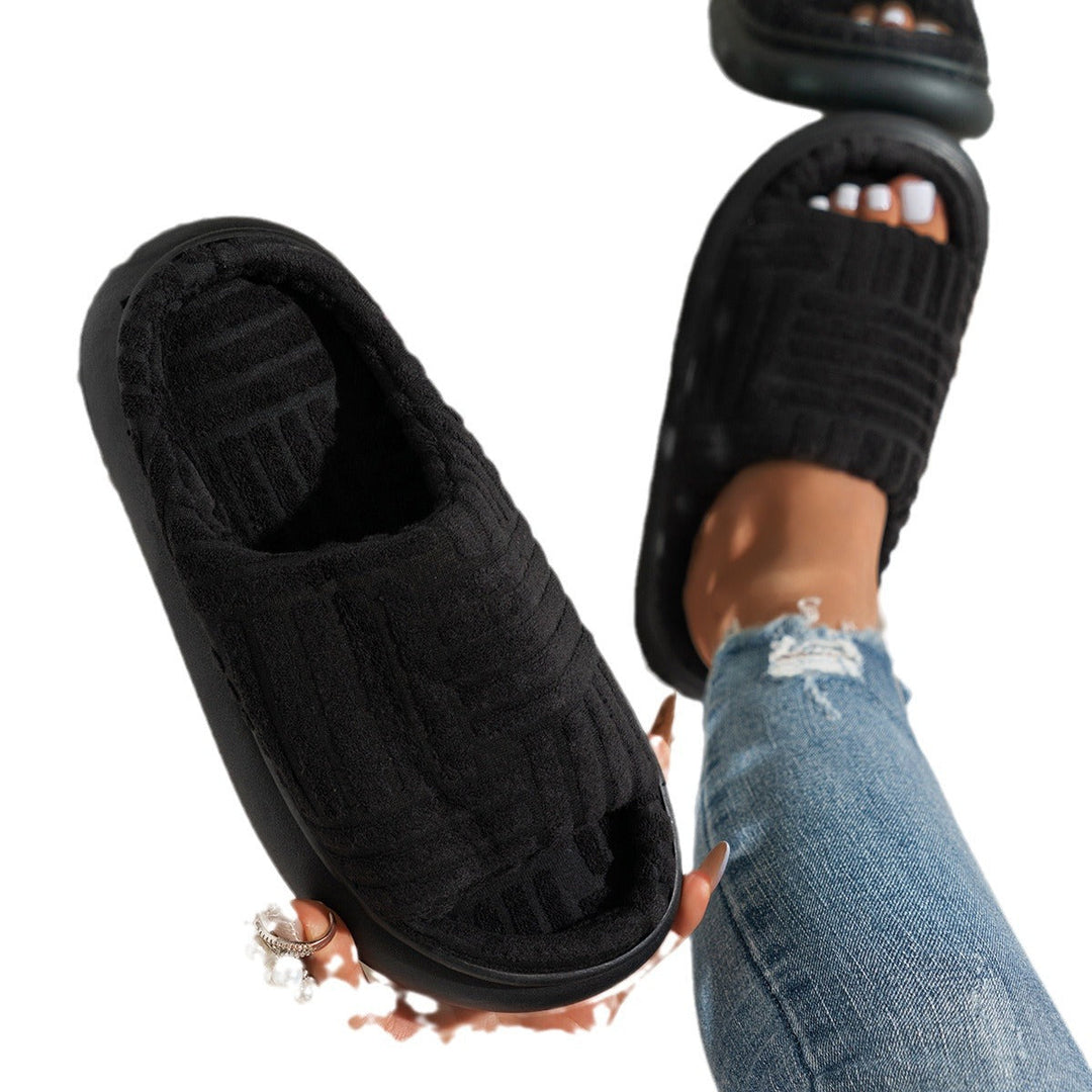 Cosycombe™ Fluffy Slippers with Padded Insole and Non-Slip Rubber Sole