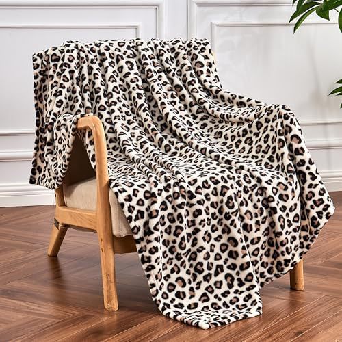 Cosycombe™ Festive Flannel Christmas Blanket in Leopard & Cow Prints