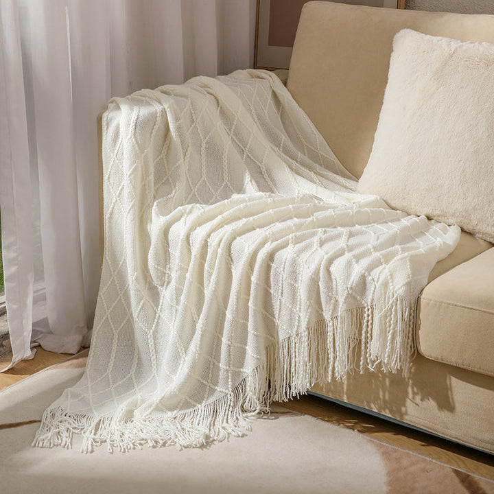 Cosycombe™ Woven Textured Throw Blanket, Soft Yarn Knit for Sofa or Bed