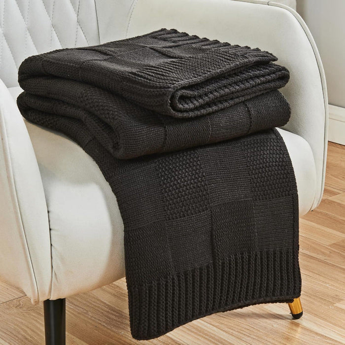 Cosycombe™ Textured Knit Throw Blanket, Soft Cosy Layer for Sofa and Bed