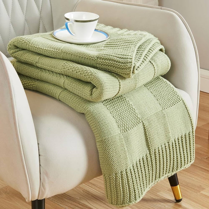 Cosycombe™ Textured Knit Throw Blanket, Soft Cosy Layer for Sofa and Bed