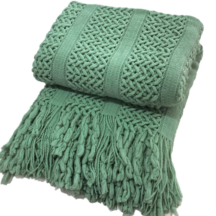 Cosycombe™ Handcrafted Textured Knit Throw Blanket in Nine Colours