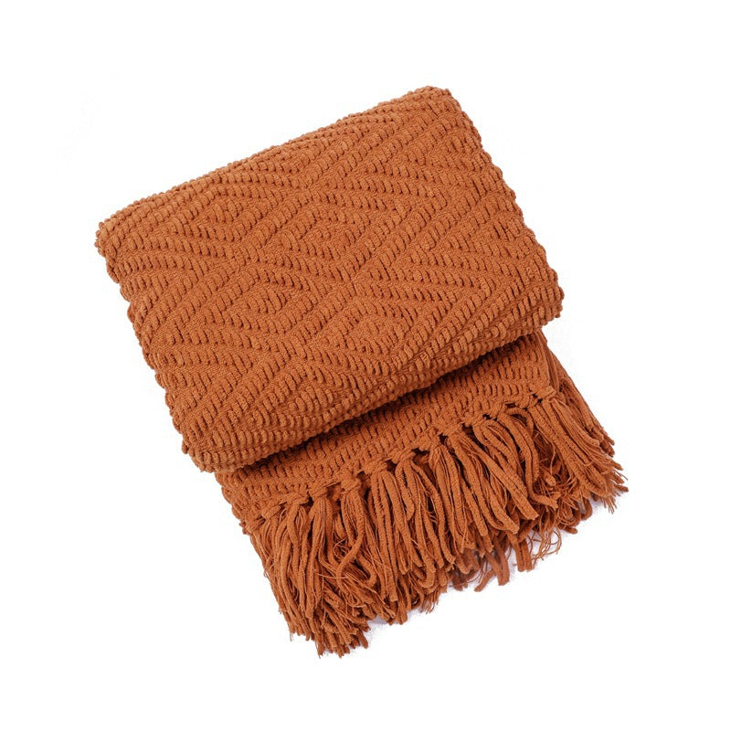 Cosycombe™ Handwoven Textured Throw Blanket with Fringed Edges