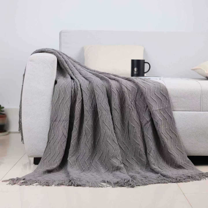Cosycombe™ Textured Throw Blanket for Sofa and Bed in Soft Fabric