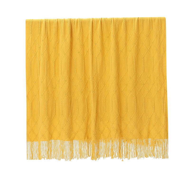 Cosycombe™ Cotton Blend Throw Blanket with Decorative Fringes