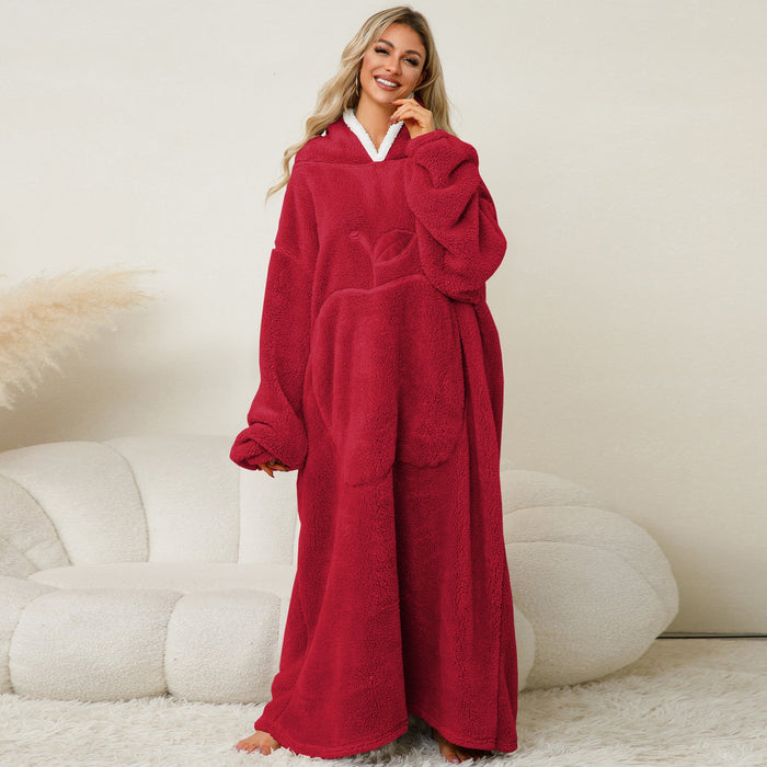 Cosycombe™ Women's Cosy Hoodie Blanket with Large Pockets and Contrast Lining