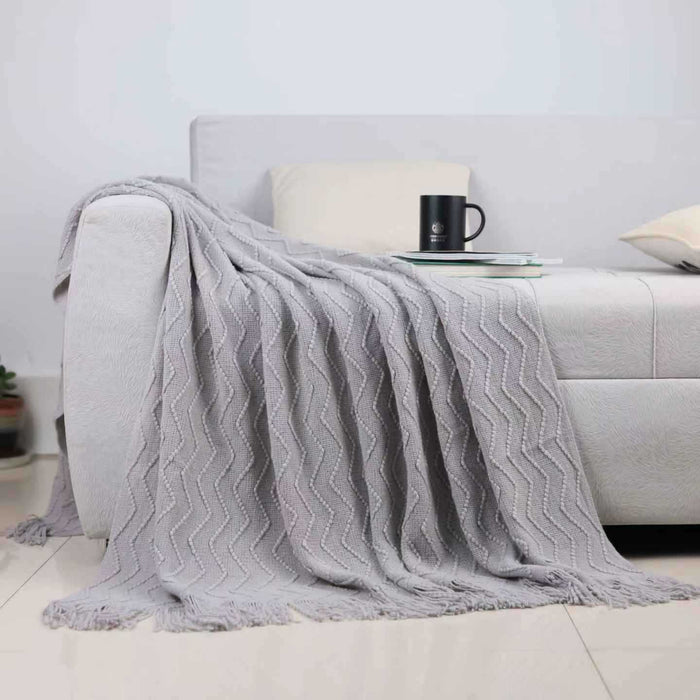 Cosycombe™ Textured Throw Blanket for Sofa and Bed in Soft Fabric