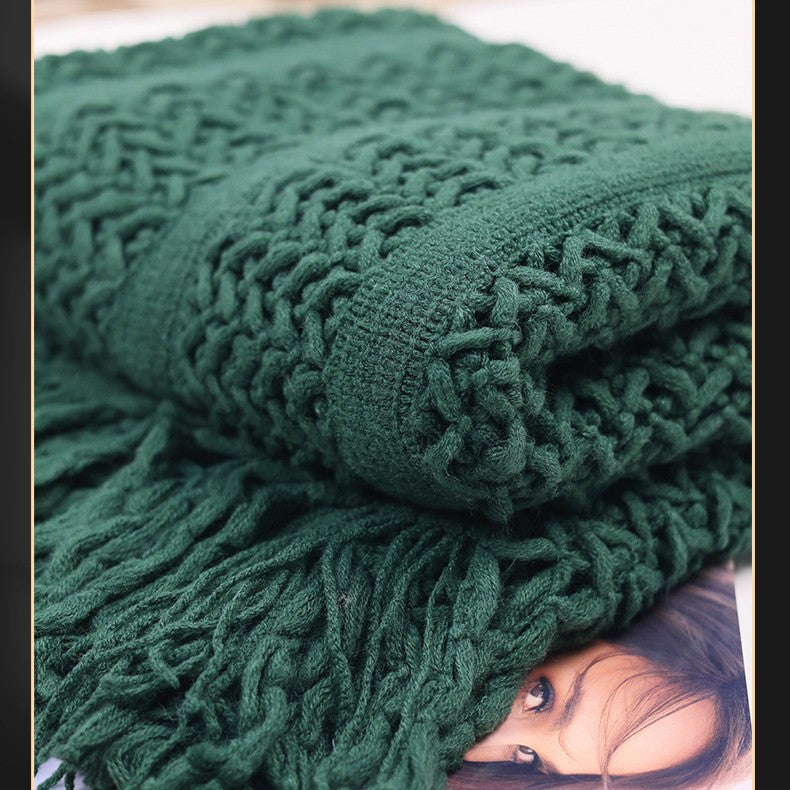 Cosycombe™ Handcrafted Textured Knit Throw Blanket in Nine Colours