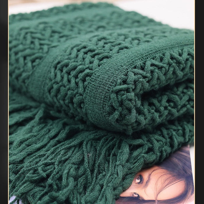 Cosycombe™ Handcrafted Textured Knit Throw Blanket in Nine Colours