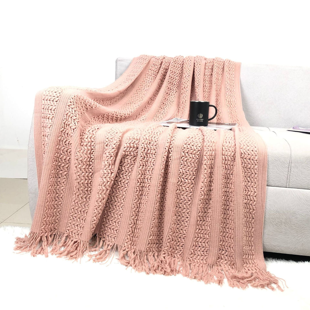 Cosycombe™ Handcrafted Textured Knit Throw Blanket in Nine Colours