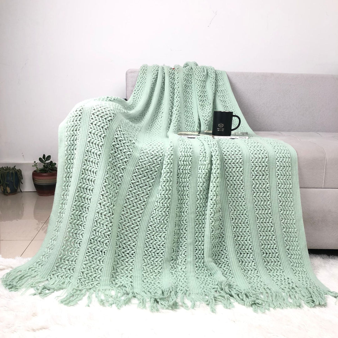 Cosycombe™ Handcrafted Textured Knit Throw Blanket in Nine Colours