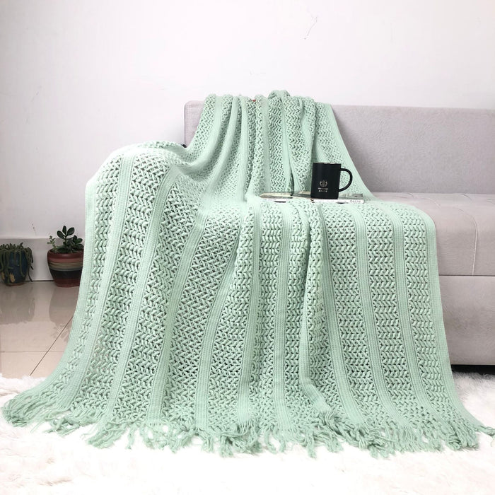 Cosycombe™ Handcrafted Textured Knit Throw Blanket in Nine Colours
