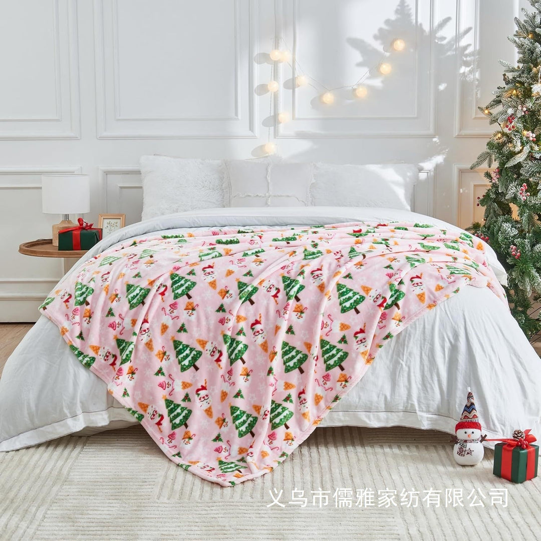 Cosycombe™ Festive Flannel Christmas Blanket in Leopard &amp; Cow Prints