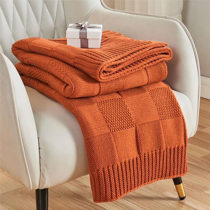 Cosycombe™ Textured Knit Throw Blanket, Soft Cosy Layer for Sofa and Bed