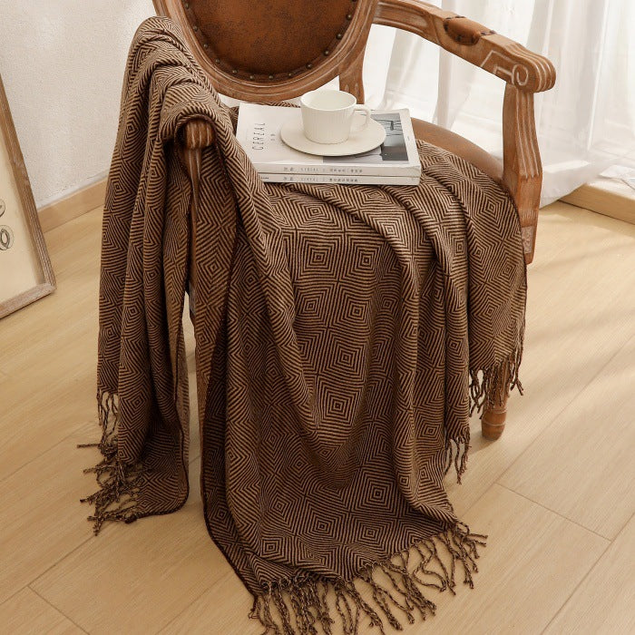Cosycombe™ Geometric Woven Throw Blanket, Soft and Breathable
