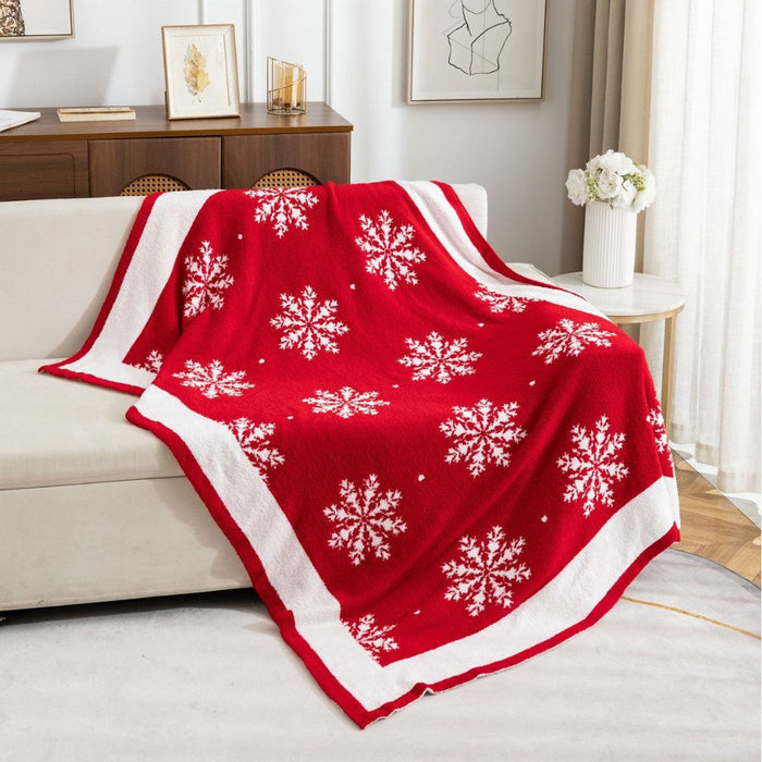 Cosycombe™ Snowflake Throw Blanket for Festive Christmas Decor