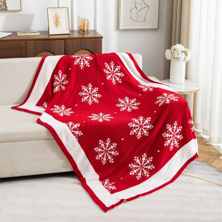 Cosycombe™ Snowflake Throw Blanket for Festive Christmas Decor