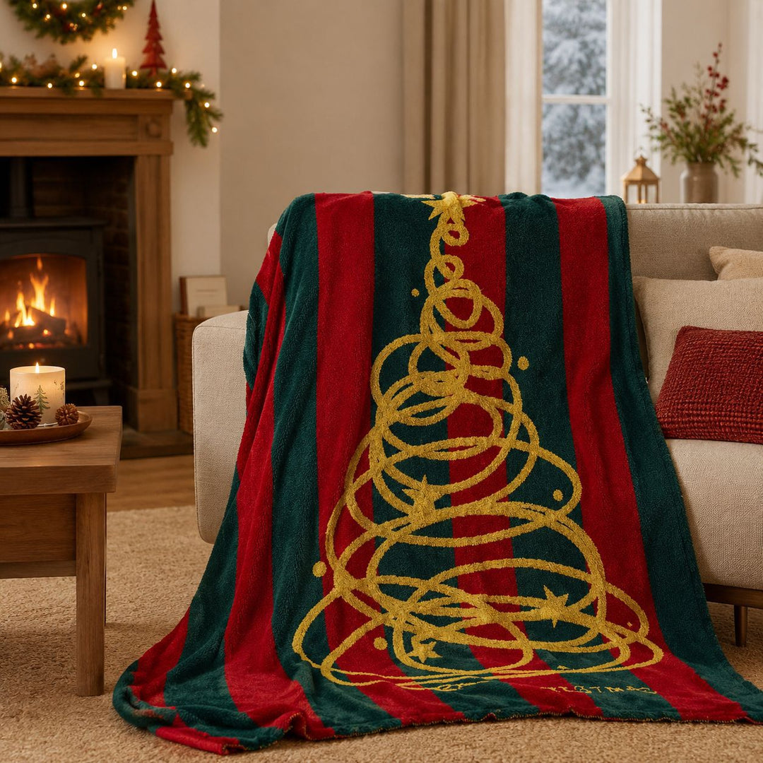 Cosycombe™ Snowflake Throw Blanket for Festive Christmas Decor