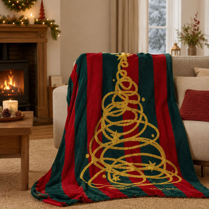 Cosycombe™ Snowflake Throw Blanket for Festive Christmas Decor