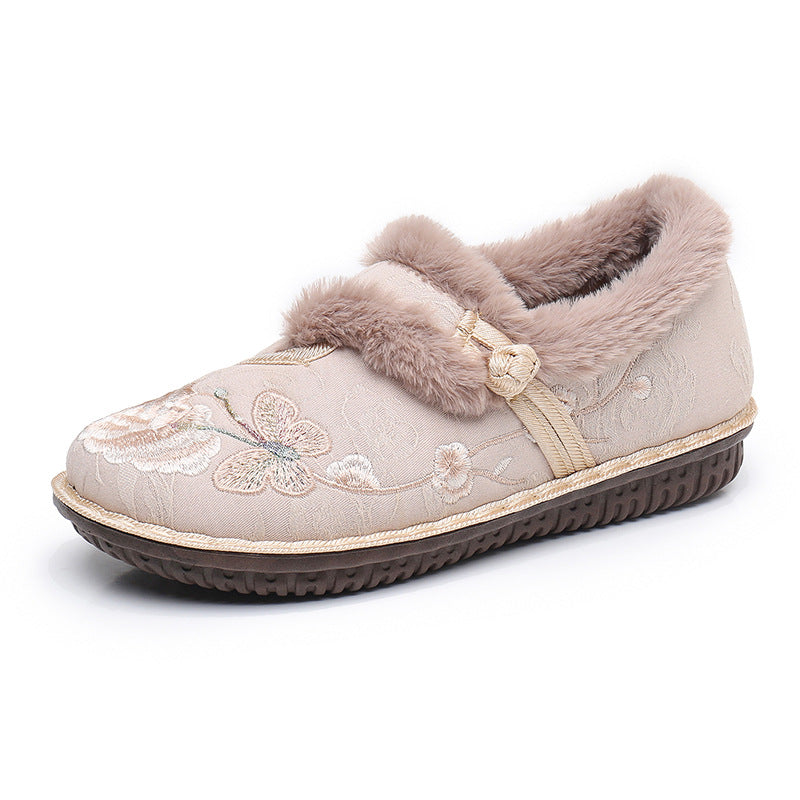 Cosycombe™ Embroidered Floral House Slippers with Warm Fluffy Lining