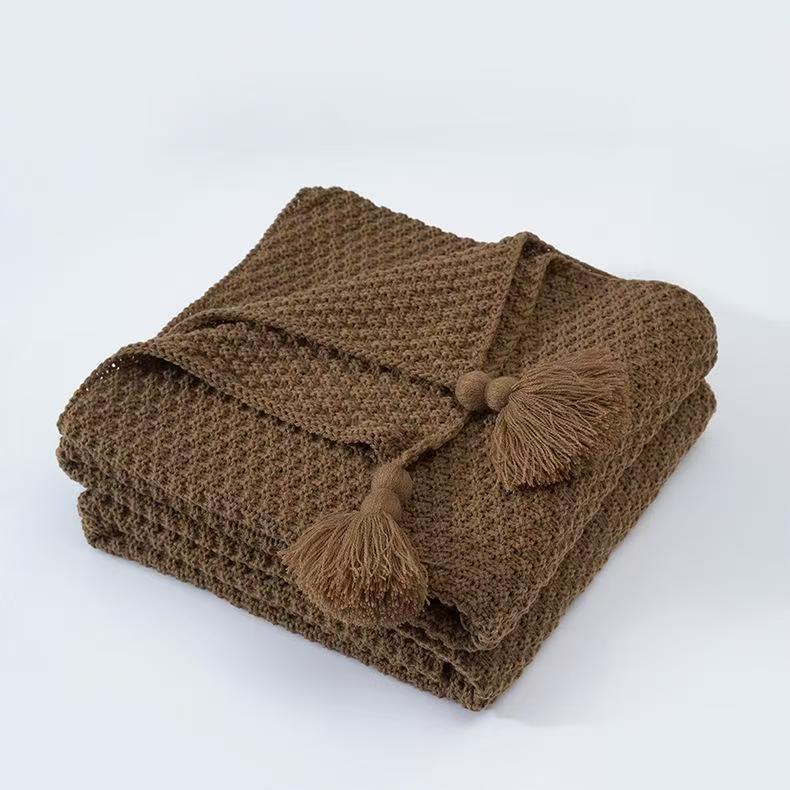 Cosycombe™ Woven Throw Blanket with Tassels, Soft and Cosy for the Sofa