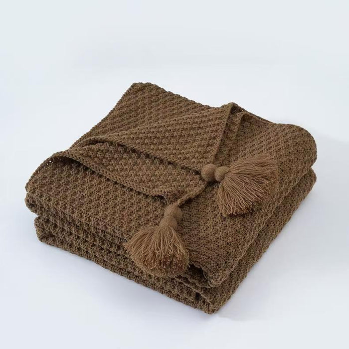 Cosycombe™ Woven Throw Blanket with Tassels, Soft and Cosy for the Sofa