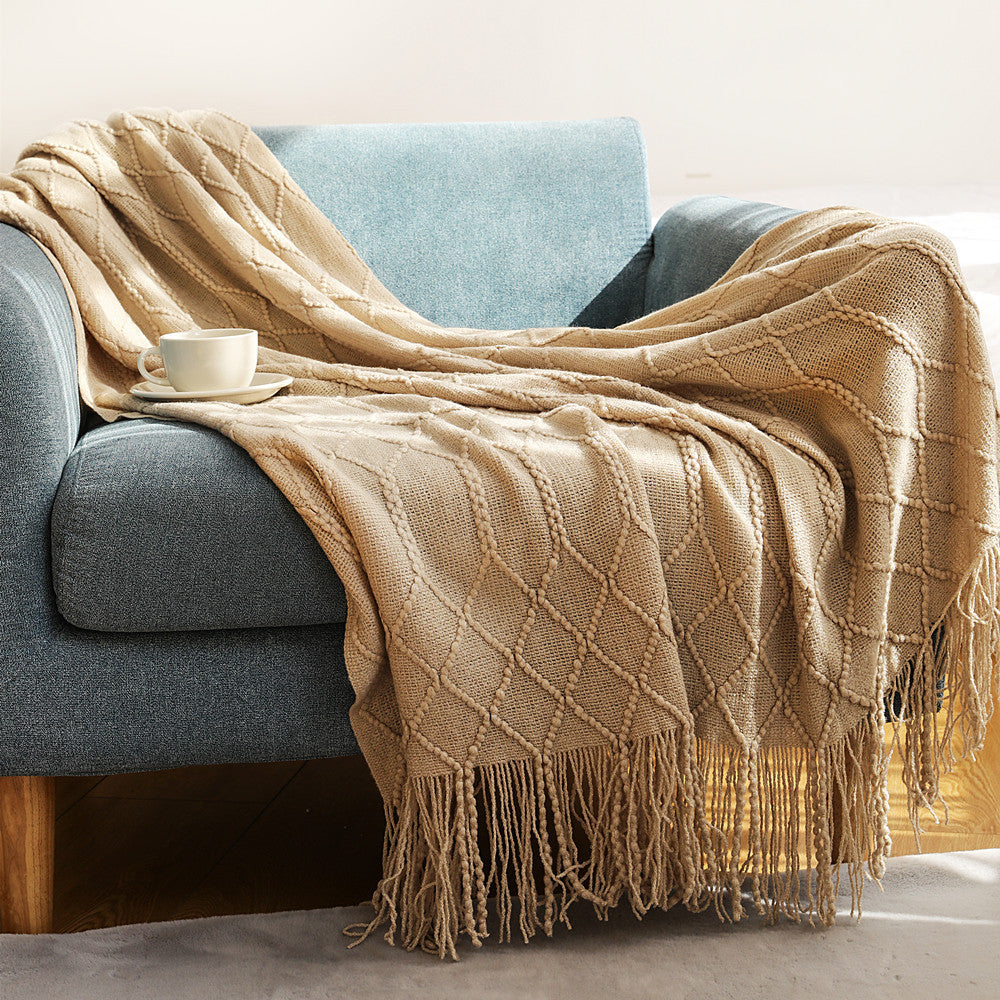 Cosycombe™ Woven Textured Throw Blanket, Soft Yarn Knit for Sofa or Bed