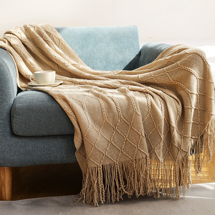 Cosycombe™ Woven Textured Throw Blanket, Soft Yarn Knit for Sofa or Bed